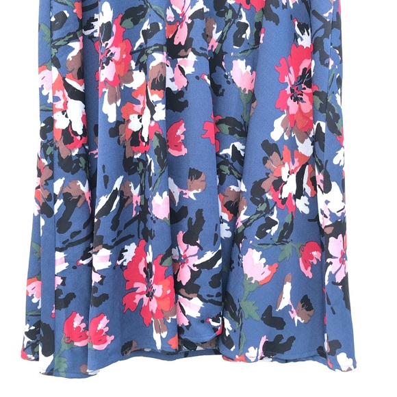 Nordstrom Brass Plum Blue Floral Mini Dress M - Picture 3 of 8